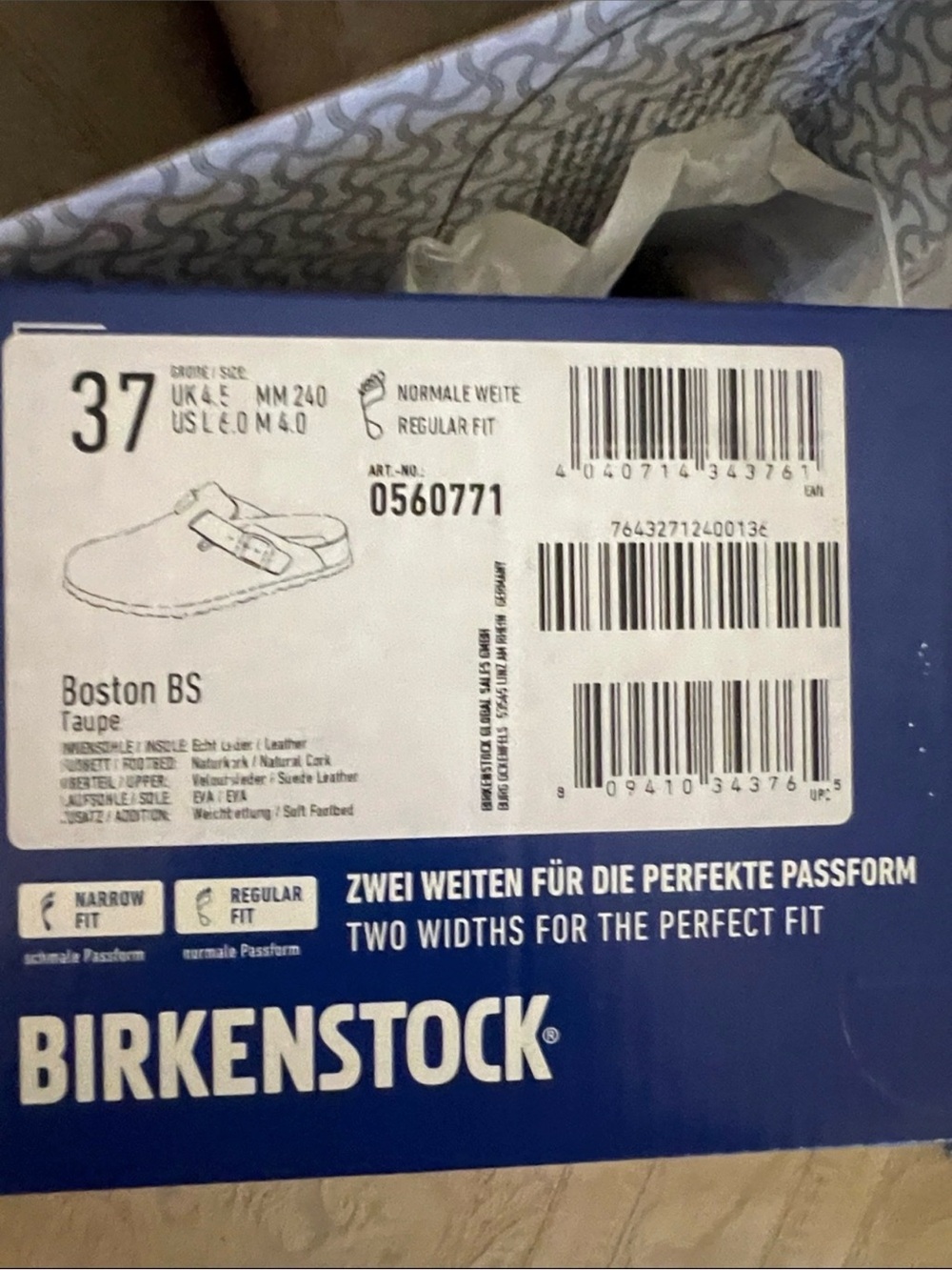 Birkenstock Boston- Taupe Leather suede Clogs - NEW- authentic - Picture 3 of 8